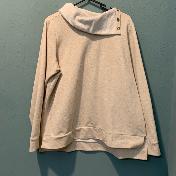 Women's Cream Sweater with Button Detail - Picture 1 of 3